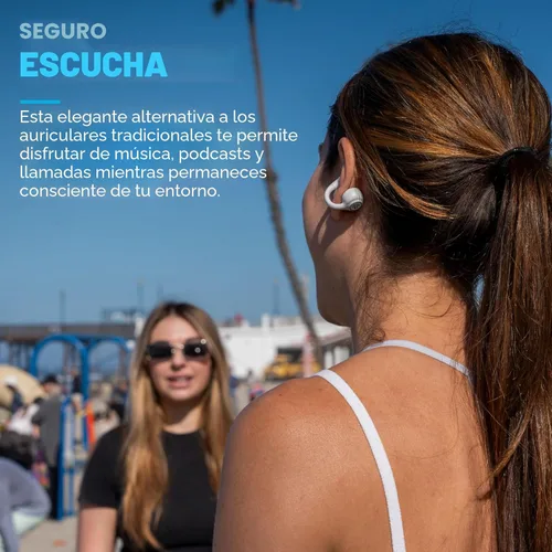 Miniatura 3 de JLab, Flex, auriculares de oreja abierta, auriculares Bluetooth inalámbricos con clip, auriculares de oreja abierta, blanco nube