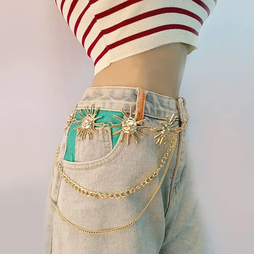 Miniatura 7 de Cadena de cintura, cinturones de cadena dorada para mujer, borlas largas ajustables, cadena para el vientre, accesorios de joyería