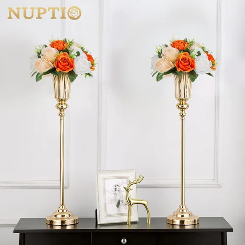 Miniatura 3 de NUPTIO Ramo de Arreglos de Bolas de Flores - 10 Piezas de 9.5 pulgadas de Diámetro Bolas de Flores Falsas Naranjas de Rosas para Centros de Mesa