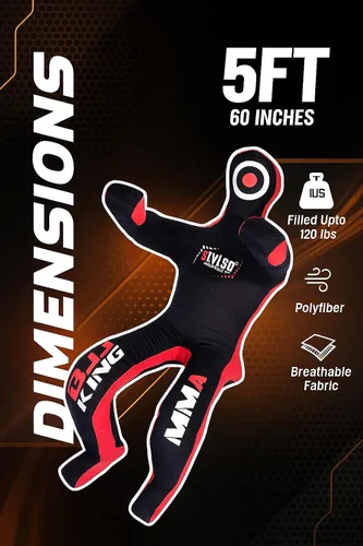 Miniatura 5 de Un-Filled Grappling Dummy Wrestling Dummy Jiu Jitsu Dummy for BJJ MMA Judo Karate Practice Adult Kids Negro
