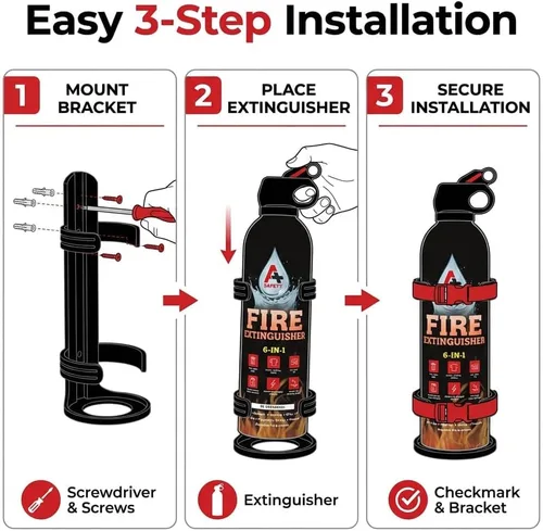 Miniatura 2 de A+ Safety Extintor portátil Extintor pequeño 6 en 1 para el hogar, garaje, cocina, automóvil Para incendios eléctricos, textiles y de grasa No