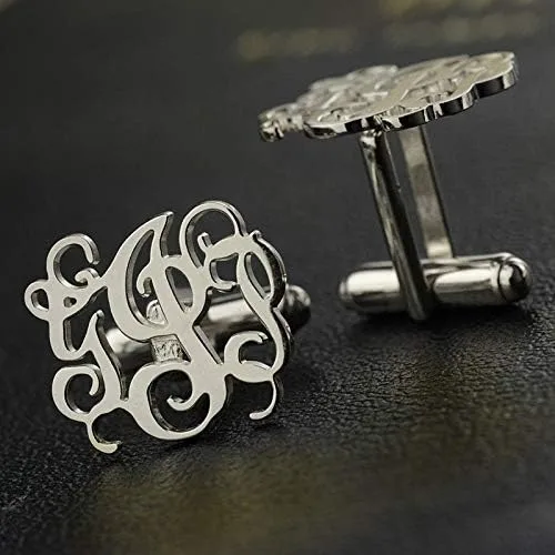 Miniatura 3 de AILIN Gemelos personalizados para hombre, acero inoxidableplata de ley 925, gemelos personalizados para negocios, bodas, día del padre, regalos