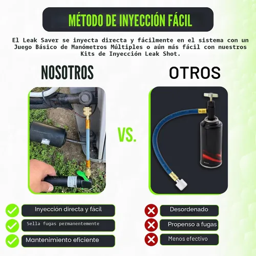 Miniatura 2 de Leak Saver Direct Inject Ultimate 3 en 1 Sellador de fugas de refrigerante AC con tinte UV y removedor de humedad para la mayoría de sistemas