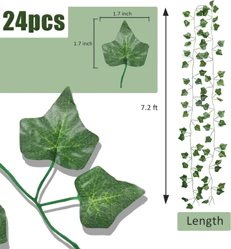Miniatura 2 de RECUTMS Enredaderas Falsas para Decoración de Habitación 86 Pies Guirnalda de Hiedra Artificial Plantas Colgantes Follaje Artificial Falso Hojas