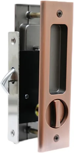 Miniatura 7 de LWZH Cerradura de puerta de bolsillo de privacidad negro mate de 6.3 pulgadas, cerradura de manija empotrada invisible con llaves, cerradura