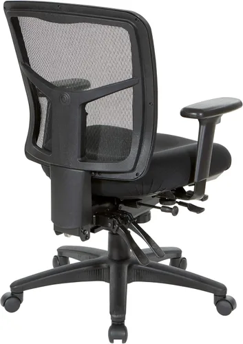 Miniatura 4 de Asiento de respaldo alto Office Star ProGrid con brazos ajustables y deslizador de asiento multifunción, Metal, Negro