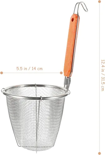 Miniatura 3 de Angoily - Canastas coladoras de fideos de 4 piezas con asa, coladores de pasta de malla para cocinar ramen y espagueti, coladores de cocina de acero