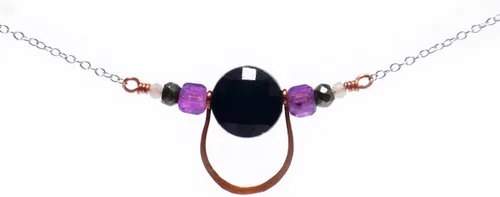 Miniatura 17 de I AM SERIES - Collar de piedras preciosas genuinas y metal semiprecioso 7 chakras