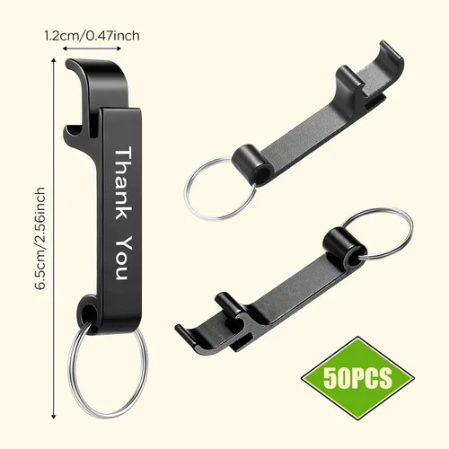 Miniatura 2 de FoldTier 50 llaveros para abridor de botellas a granel con texto en inglés "Thank You", regalos de boda, para invitados, abridor de botellas