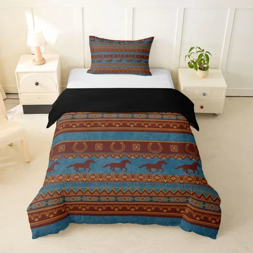 Miniatura 20 de Erosebridal Bohemian Duvet Cover Twin Country Southwestern Comforter Cover for Kids Teens Boho Aztec Arrows Diamond Bedding Set Black Gray Geometric