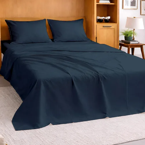 Miniatura 11 de Cottington Lane Sábanas marfil para colchón Murphy, juego de sábanas de 4 piezas premium 1800 de microfibra cepillada ultra suave tamaño individual