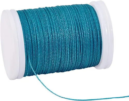 Miniatura 10 de PH PandaHall Cordón encerado de 0.020 in, cuerda encerada de 131 yardas, hilo de poliéster, cuerda de cera para pulseras, collares, joyas