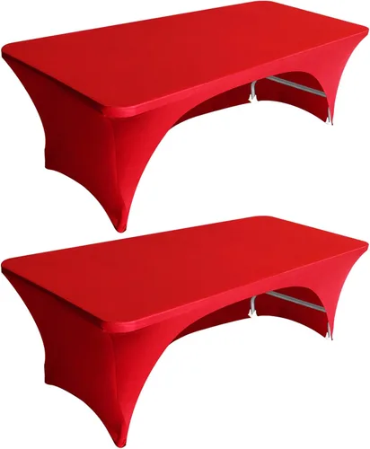 Miniatura 23 de Eurmax USA - Paquete de 2 manteles de elastano de 4 pies, ajustable en más de 30 colores de poliéster, manteles de elastano elástico, mantel de mesa
