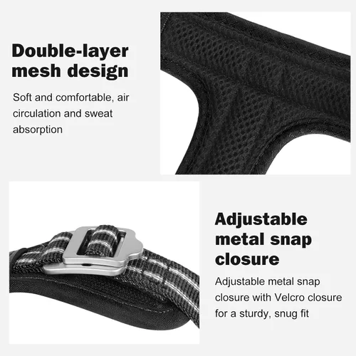 Miniatura 4 de Arnés sin tirones para perro, chaleco reflectante ajustable con broche de metal, malla suave transpirable sin estrangulamiento para cachorro, fácil