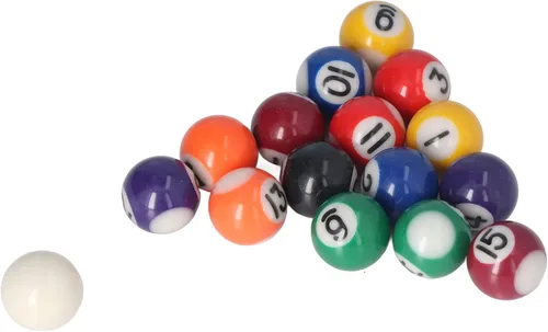 Miniatura 7 de Juego de 16 mini bolas de billar de 0.98 pulgadas, mini bolas de billar de resina con 8 colores para diversión familiar, entretenimiento