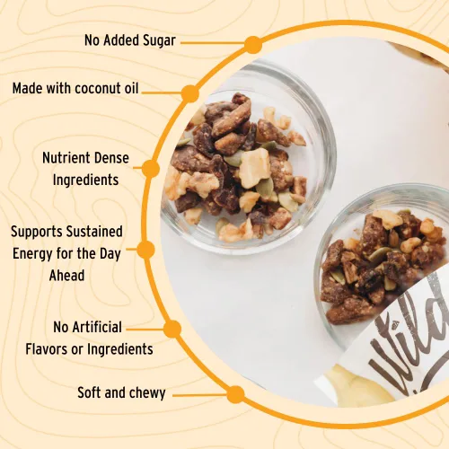 Miniatura 5 de Wildway Granola Keto Nuez de plátano Cereal certificado sin gluten, sin granos, vegano, bajo en carbohidratos Sin azúcar añadido Apto