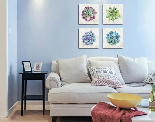 Miniatura 3 de Lienzo decorativo para pared, diseño de suculentas, plantas de cactus en acuarela, pósteres botánicos, cuadros florales, decoración de pared, 12 x