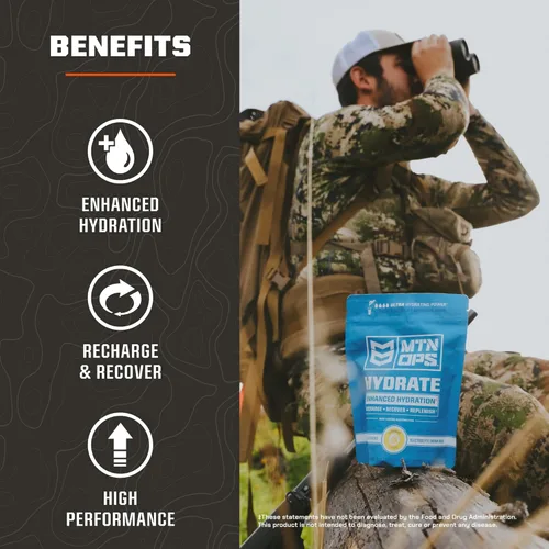 Miniatura 4 de MTN OPS Hydrate Electrolytes - Mezcla de bebida en polvo, 20 paquetes de electrolitos individuales para llevar con más de 1000 mg de electrolitos