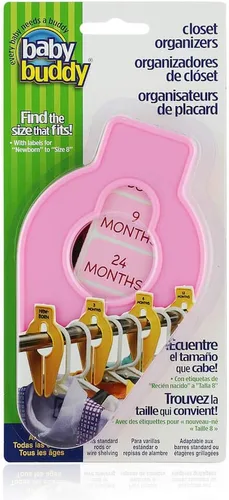 Miniatura 10 de Baby Buddy Size-It Separadores organizadores para perchas de armario de niños y bebes, Paquete de 1, Blanco