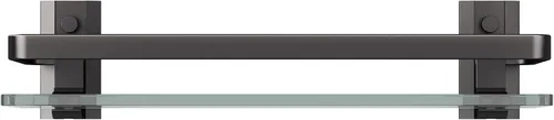 Miniatura 4 de Danpoo Estante de Pared de Vidrio Templado Transparente, Organizador de Montaje en Pared para Baño, Cocina (Negro Mate)