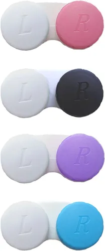 Miniatura 8 de Paquete de 4 Estuches para Lentes de Contacto a Granel Caja Contenedor de Remojo y Almacenamiento (Negro)