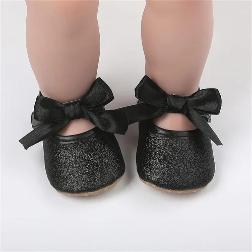 Miniatura 2 de Timatego Mary Jane - Zapatos planos de encaje con lazo antideslizante y suela suave para recién nacidos, para boda, fiesta, princesa