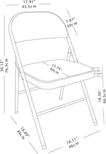 Miniatura 2 de Realspace® Silla plegable acolchada tapizada, marrón