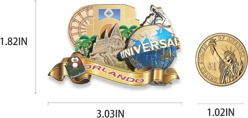 Miniatura 3 de Imán de Orlando de los E.E.U.U. Imán de nevera 3D hitos de madera 3D de viaje, recuerdos coleccionables, decoración hecha a mano 2