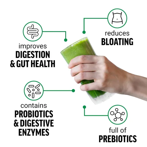 Miniatura 2 de Force Factor Smarter Greens Superfoods en polvo para apoyar la digestión, la salud intestinal, la hinchazón, polvo de verduras con probióticos