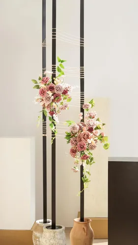 Miniatura 5 de Ling's moment Caja de Flores Falsas, Tallos de Vegetación Artificial Falsa, Rosas de Espuma, Eucalipto de Seda, Flor de Tela para Centros de Mesa