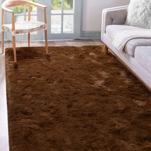Miniatura 30 de Terrug Alfombra Corredor Negra Esponjosa para Dormitorio, 2x6 Pies Lindas Alfombras de Área de Pelo Largo para Pasillo, Alfombra de Felpa Suave