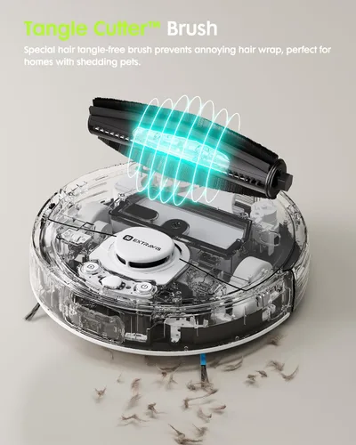 Miniatura 3 de V5 Robot aspirador y trapeador, aspiradora robótica de vaciado, succión de 8500 Pa, cortador de enredos de pelo de mascotas, navegación láser, láser