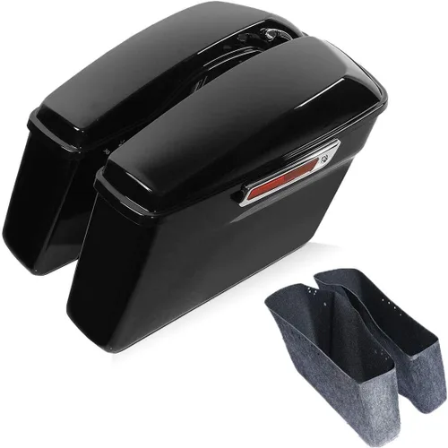 Miniatura 12 de Green-L Alforjas rígidas negro vívido con llaves de pestillo negro y forros compatibles con Harley Touring Road King Street Glide Electra Ultra