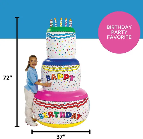 Miniatura 3 de Fun Express Decoración inflable gigante para fiesta de cumpleaños de 6 pies de alto, decoración de patio inflable de feliz cumpleaños para mujeres
