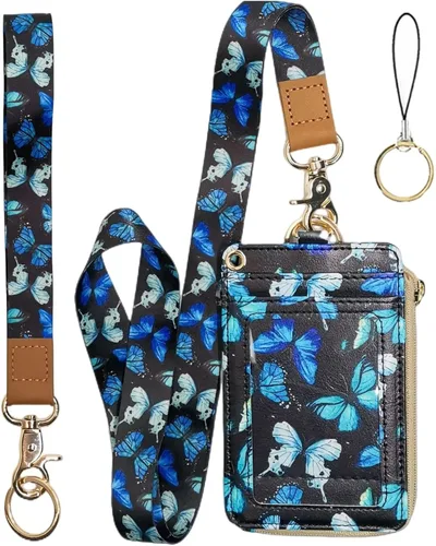 Miniatura 25 de bolimoss Soporte para credencial de sol y luna y cartera con cordón, cordones removibles para maestras, cartera para mujeres con correa