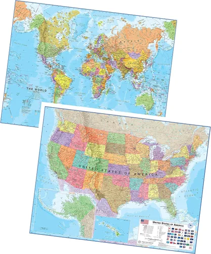 Miniatura 15 de MegaMap del mundo gigante, mapa de pared grande (mapa del mundo con banderas, 9.1 x 13.0 in)