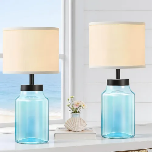 Miniatura 8 de GyroVu Lámpara de Mesa Rellenable para Decoraciones Navideñas, Lámpara de Mesa con Vidrio Transparente Rellenable DIY, Lámpara de Vidrio Moderna