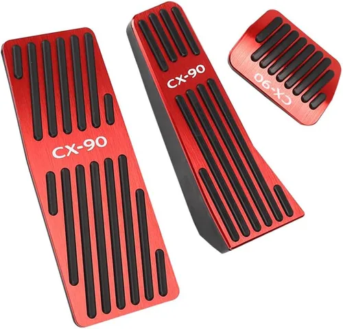 Miniatura 16 de BOYUER Juego de 3 almohadillas antideslizantes para pedal de acelerador de gas de freno de aluminio sin taladrar para Mazda CX-5 2013-2025 (rojo)