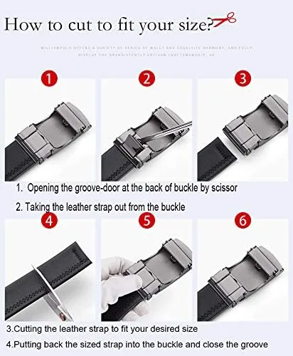 Miniatura 5 de VANNANBA Leather Ratchet Belts for Men Automatic Buckle with Belt Box Gift for Men