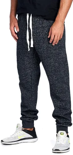 Miniatura 2 de PROGO USA Pantalones deportivos básicos de forro polar jaspeado para hombre, cintura elástica