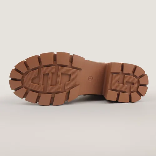Miniatura 6 de Hawkwell Botas Chelsea de plataforma para mujer, botines gruesos con tacón de bloque elástico, suela de lengüeta