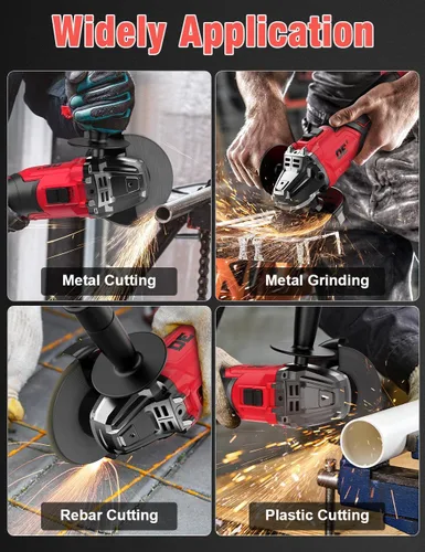 Miniatura 7 de Amoladora angular sin escobillas para batería Milwaukee M18, amoladora angular pequeña inalámbrica de 4 – 1/2 pulgadas con mango auxiliar, 10 lijas