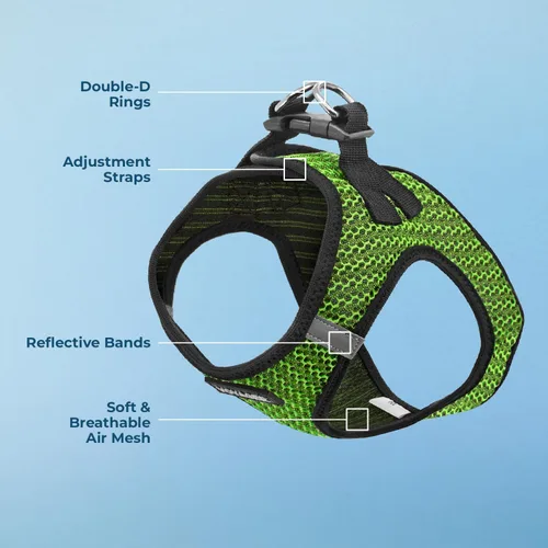 Miniatura 4 de Best Pet Supplies - Arnés de malla para todo tipo de clima, reflectante, antitirones, para perro y gato pequeño y mediano, con cierre de velcro