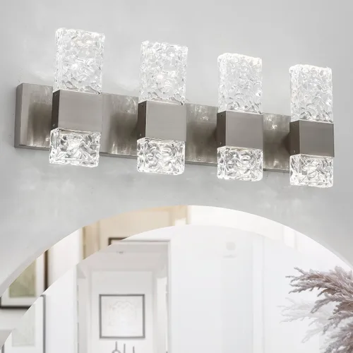 Miniatura 15 de Moderna lámpara LED para tocador de baño, acero inoxidable cromado, 3 lámparas de pared para iluminación de baño, Fuxture sobre espejo, 21.5
