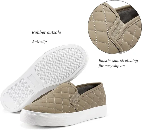 Miniatura 2 de JENN ARDOR Zapatos deportivos sin cordones para mujer, zapatos casuales perforadosacolchados, zapatos planos de moda para caminar