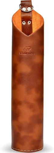 AP-LEATHER PRO-14 - Bolsa para barra de soldadura de cuero de grano superior, soporte para varilla de soldadura/electrodo, contenedor de Leminación