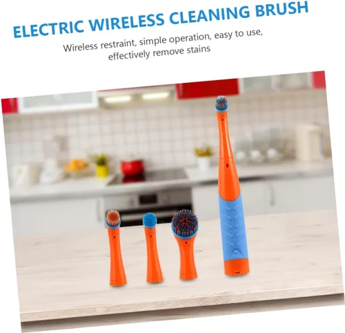 Miniatura 4 de Paquete de limpieza eléctrica depurador de cocina baño suave de plástico suave cepillo de lavado de platos fácil de limpiar
