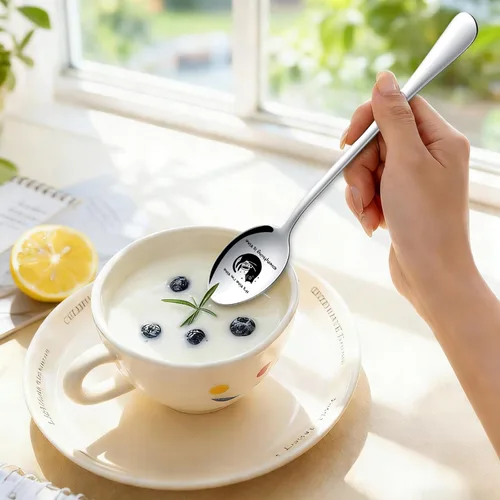Miniatura 5 de Cuchara de café para gatos, divertida cuchara de acero inoxidable 304, cucharas de postre para gatos amantes de los gatos, mujeres, novia, regalo