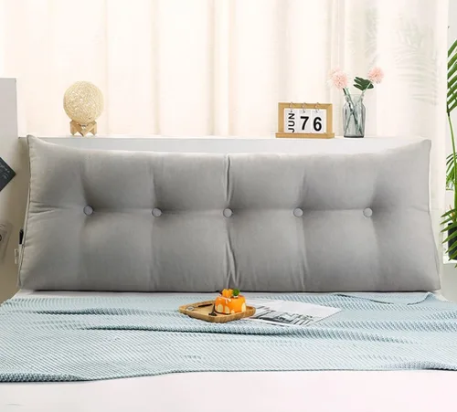 Miniatura 2 de EORNOW Almohada triangular para cabecero, cojín largo para respaldo de cabecero, cojín grande desmontable, almohada de lectura con funda extraíble