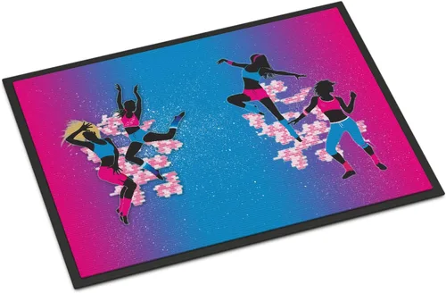 Miniatura 53 de Caroline's Treasures BB5374MAT Let's Dance Linen - Felpudo de lino verde azulado de 18 x 27 pulgadas, tapete para puerta delantera, para interiores